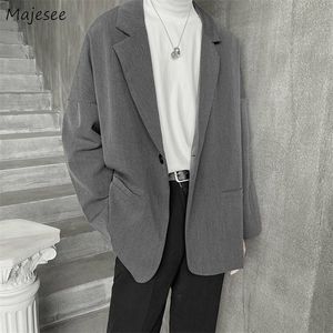 Blazer Uomo Primavera Bottone singolo Tasche larghe Tutto-fiammifero Trendy Casual Stile coreano Retro Abiti da uomo Ulzzang Chic Top Harajuku 220801