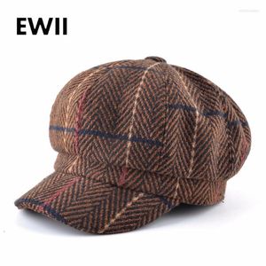 Berets Vintage Sboy Cap Women Modna Caps Caps Ladies Autumn Flat Hats for Striped Beret Hat Boina MasculinaBerets Elob22