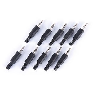 Suportes de l￢mpada 10pcs/5pcs 3,5 mm 3,5 plugue est￩reo Black Audio Jack Plug Headphone Connector Masculino por atacado