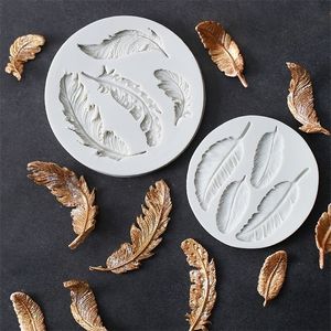 Feather Sugar Buttons Silicone Mold Fondant Cake Decorating Tools Chocolate Gumpaste K136 220701