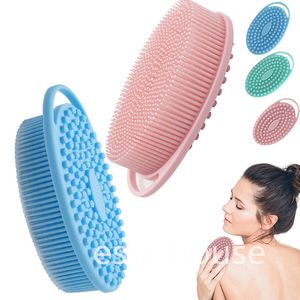 Silikon-Körperschrubber, Luffa, doppelseitig, Peeling, Körperbad, Dusche, Schrubber, Bürsten für Kinder, Männer und Frauen