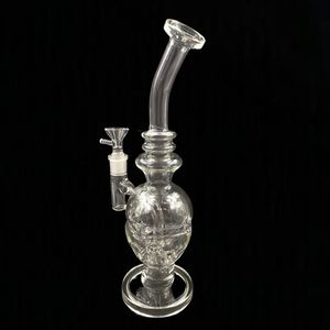 Gass bong double recycler bongs vortex water pipe glass pipe cyclone oil rigs heady dab rig 14.4mm joint