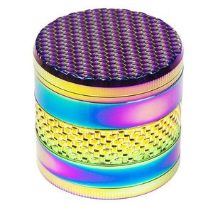 Colorful Mental Rattan Tobacco Grinders Smoking Accessories 63mm Diameter 3 Layers Zinc Alloy Dry Herb Crushers Hand Crusher Heady Grinder
