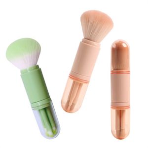 Großhandel Make-up Pinsel Set 4 in 1 Tragbare Reise Lip Highlight Lidschatten Foundation Blending Puder Pinsel Kosmetik