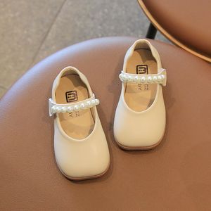 Girls Flat Shoes Spring Autumn Toddler Shoes Kids Children Princess PU Leather Soft Rubber Dance Shoe Baby Size 21-30