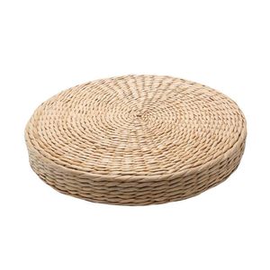 Kudde/dekorativ kudde gräs kudde säte utomhus 40*6 cm zen matsal beige yoga handgjorda mattstol heminredning golvplatta trädgård