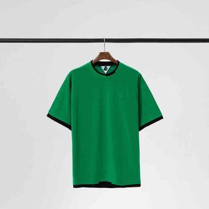T shirts Men s Bottegas s Shirt Spring and Summer Fashion BV Triangular Standard Fake Two Piece Short Sleeve Casual Loose T Shirt X4P2