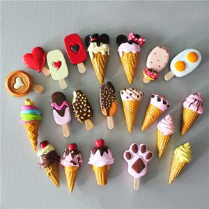 Buy 5 Get 1 3D Simulation Food Cute Cone Ice Cream Choc ice Resin Refrigerator Magnet Sweetmeats Wholesale Production 220718