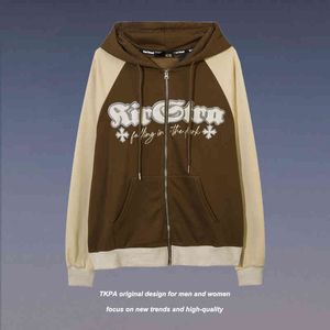 Tkpa American Vibe Sweater Men and Women Ins National Tide Hiphop High Street Coat Hoodie