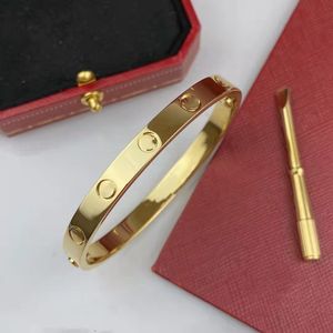 Red Box Luxury Bracelets Bangles for Women Men rose gold silver CZ Titanium Steel Screw Designer Fashion Bracelets Jewelry High Quality Love Bracelet
