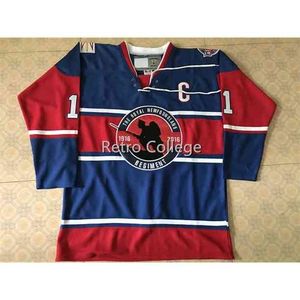 Thr #11 moore St. John's IceCaps Royal Newfoundland Regiment Ice Hockey Jersey Men's Embroidery Stitched Customize any number and name Jerseys
