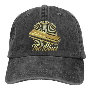 Basker som spelar Blues Music Instrument harmonica present Baseball Cap Cowboy Hat toppade bebop hattar män och kvinnor hattarberets