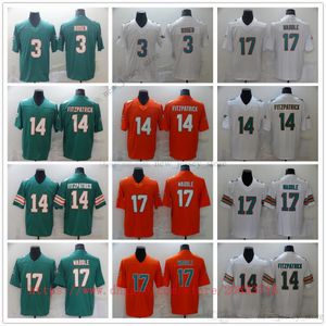 Jerseys de uso de futebol universitário de filme costurou 14 Minkahfitzpatrick 17 Jaylenwaddle 3 Joshrosen Breathable Sport High Quality Man