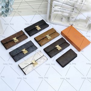 مصمم كلاسيكي محفظة Hasp Button Women Long Wallets Pouch Pouch Coin Purse Base Bag مع صندوق