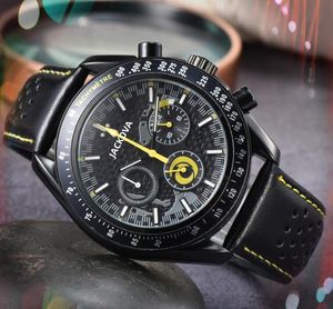 Top Brand Quartz Fashion Mens Time Clock Uhren Auto Date elegant klassisch luxuriöser stundenhand display orologio di lusso geschenke Lederband Armbanduhr Stoppwatch