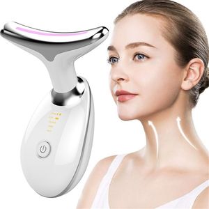 Pescoço Face Dispositivo de beleza LED Pon Therapy Apertar a pele Reduzir o queixo duplo Antirrugas Remover Lifting Massageador Ferramentas de cuidado 220428