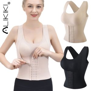 Women Shapewear Padded Tummy Control Tank Top Corset Slimming Camisole Sheath Body Shaper Bra Posture Corrector Compression Vest 220702