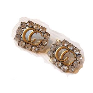 Einzigartiges Vintage-Geburtstagsgeschenk. Übertriebene, große, baumelnde, bunte Diamant-Buchstaben-Ohrringe für Mädchen und Frauen, mit Gold gefüllter Liebes-Hochzeits-Charm-Ohrring