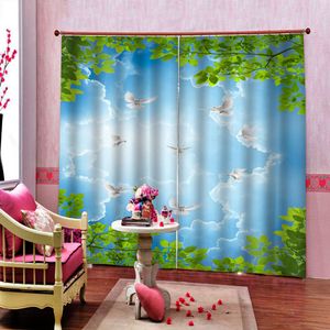 Curtain fantasy white cloud sky 3D Window Curtains For Living Room Bedroom blackout curtains decoration cortinas para salon 2 piezas de dormitorio