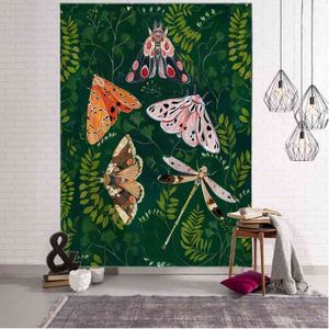 Mandala Tapestry Astrology Witchcraft Room Decor Wall Hanging Tropical Rainforest Butterfly Decorative Carpet J220804