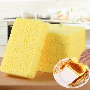 Kitchen Cleaning Sponge Pads Pot Dishes Cleansing Wood Pulp Sponge Household Durable Dishwashing Hygiene Cleaner Sponges Pad BH7347 TQQ