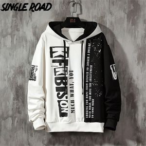 Singleroadized Mens Hoodies Men Graphic Patchwork Sweatshirt Hip Hop Japanese Streetwear Harajuku White Hoodie Men 201126