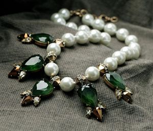 Pendanthalsband Est Noble Elegant Lady Party Antique Gold Color Multi Faced Tear Created Pearl Necklace för kvinnor