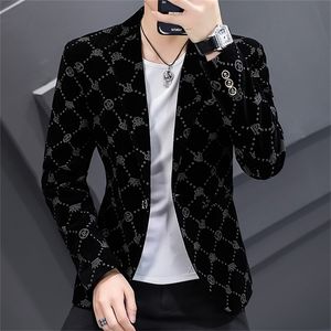 Mens Blazers Slim Fit Suits For Men Business Formal Coat Mens bröllopsdräkt Jackor Male Fashion Corduroy Mens Blazer Jacket 220527