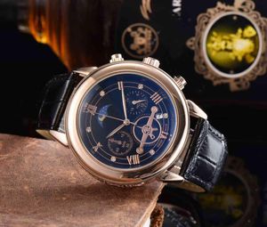 High Quality 2021 Five-pin Quartz Watch Luxury Watches Top Brand Fashion Men's Wristwatch Montre De Leather Strap Men Watch