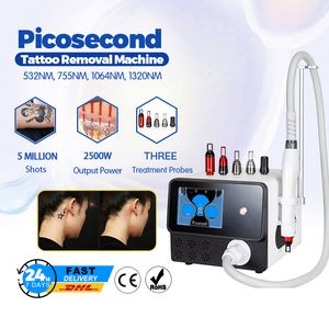 Rimozione del tatuaggio Pico Laser Machine 5 sonde Nd Yag Q Switch Picosecond Laser Body Face Skin Whitening Pigmentation Removal Device Salon FDA