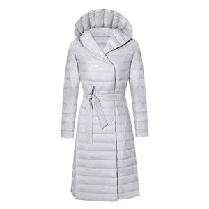 Mulheres plus size size pato branco pato baixo jaqueta inverno magro com capuz com casacos longos fêmeas femininas finas finas moda parkas 201128