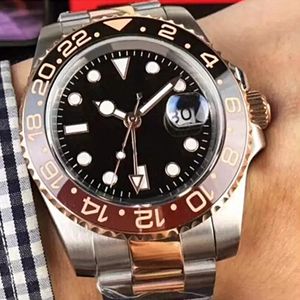 Fashion New watch Ceramic Bezel Stainless Steel Strap Cerachrom Black Brown bezel40mm Automatic Rose gold men Watches