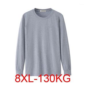 Homens camisetas T-shirt de manga comprida inverno 7xl 8xl 134cm tamanho grande 5xl 6xl algodão casa