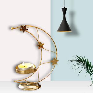 Doftlampor muslimska Ramadan rökelsebrännare Mellanöstern Metal Candle Holder Moon Star Shape Aroma Diffuser Eid Al-Adha Gift Home Decoratio