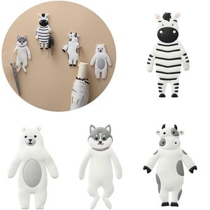 Ganci Rails Cute Animal Frigo Hook Key Wall Crochet Holder Washable Kitchen Home Decor Can Washed HookGanci