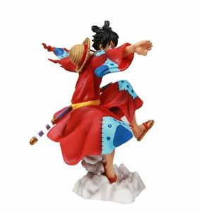 Anime huiya01 Cute One Piece Wano Country Monkey D Luffy Kimono Ver. GK PVC Action Figure Statue Collectible Model Kids Toys Doll 21cm Q0522
