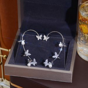 Stud Statement Micro Pave Big Butterfly Ear Cuff Earrings Personlighet 2022 Fashion Jewelry Hanging EaringsStud Kirs22