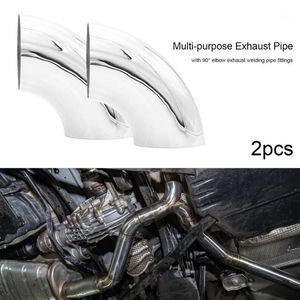 Manifold & Parts 2Pcs Car Modified 63mm OD Sanitary BuWeld 90 Degree Elbow Bend Pipe 304 Stainless Steel Exhaust Muffler Welded