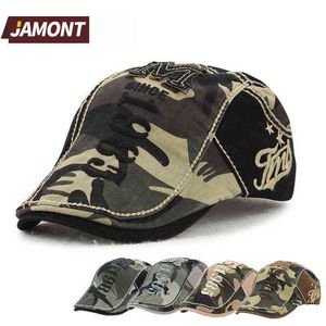 Jamont Camuflage Bawełna Beret Beret Beret Sun Hat Casquette Homme Gorras Planas Gorras Planas Beret Flat Caps for Men Caps J220722