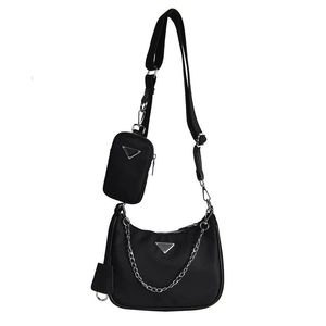 Evening Bags 2022 Double Pack Combination Shoulder Bag Iron Chain Messenger Luxury Women's Fashion Underarm BagEvening