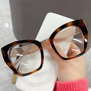 Sonnenbrille Blaues Licht Blockieren Brillengestell Frauen Cat Eye Übergroße Brillengestelle Optischer Druck Dekoration Gefälschte Brillen Sonnenbrillen