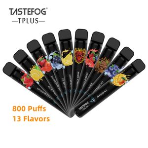 Tastefog 11 맛 일회용 vape 펜 Shenzhen 공장 800puff 3ML 바 유럽의 전자 담배 소매 패키지 TPD CE 개별 밀봉 백