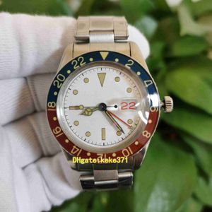 BPF Excelente qualidade relógios vintage 40mm Retro vintage Dial branco Mão vermelha por volta de 1971 Pepsi 2813 Movimento Mecânico Automático Mens relógio de pulso masculino