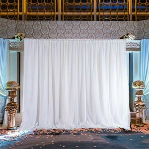 1Pcs White Ice Silk Cloth Wedding Party Backdrop Drape Curtain Birthday Party Stage Background DIY Decoration Textiles 2x2m3x3m 220527