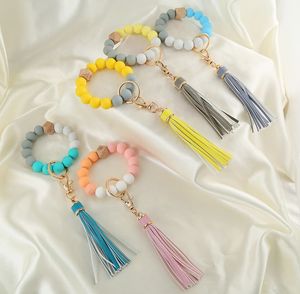 Lady Mother Silicon Beads And Unique Wooden Bead Design Bracelet Jewelry With Tassel Good Quality Bracelets Charm Birthday Gifts 12 Colors