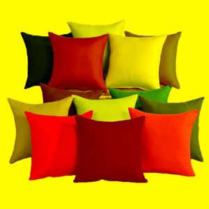 Cushion/Decorative Pillow 17Simple Candy Color Throw Case For Sofa Solid Cushion Cover Home Decorative Pillowcase Car Seat CoverCushion/Deco