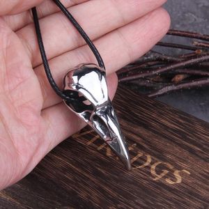 Colares de pingentes Mini colar de crânio Raven Skull Magpie Magpie Crow Poe Steampunk Gift Ideia Zombie GiftPenda