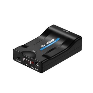 1080PR do SCART Video Audio Upscale Converter Adapter sygnału AV Odbiornik HD z kablem USB do smartfona HD TV DVD HW-2905