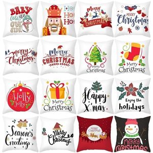 45x45cm Cartoon Santa Claus Pillowcase Merry Christmas Decor For Home Ornament Navidad Xmas Gift Year Y201020