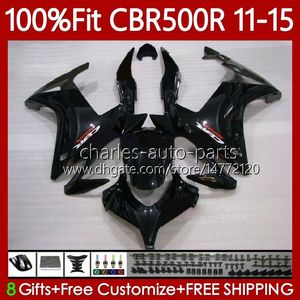 Honda CBR 500 R CC 500R RR CBR500R için Enjeksiyon Kalıp Aireleri 11 12 13 14 15 Vücut 126NO.51 CBR500RR 2011 2012 Stok Black 2013 2014 2015 CBR500 RR 11-15 OEM Bodywork Kiti